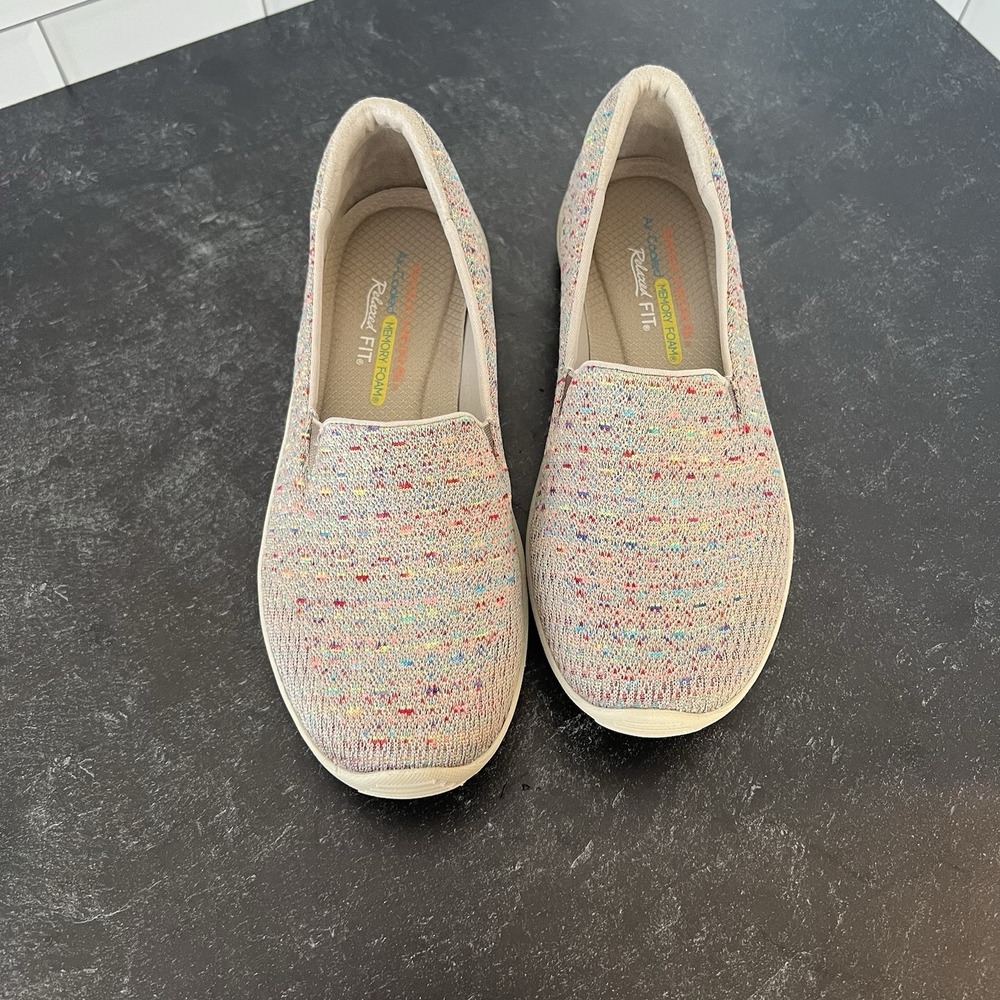 Skechers Relaxed Fit Tan and Rainbow Women's Size 7 - Roomy Toebox, Cushioned - Picture 3 of 13